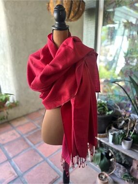 Mix Nouveau Red Women's Wrap Scarf - Classic Cozy Style